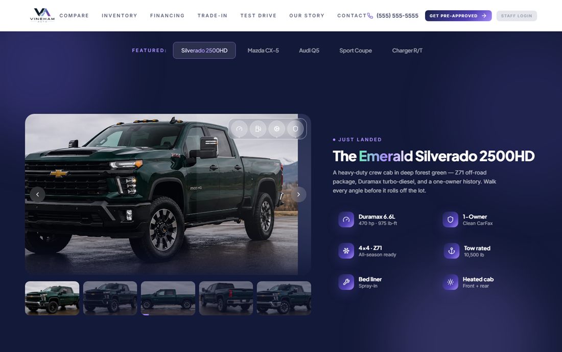 Vineham Auto featured-vehicle site
